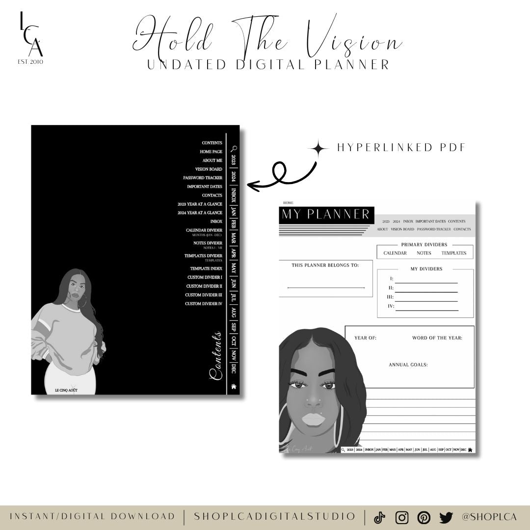 Hold The Vision Undated Digital Planner